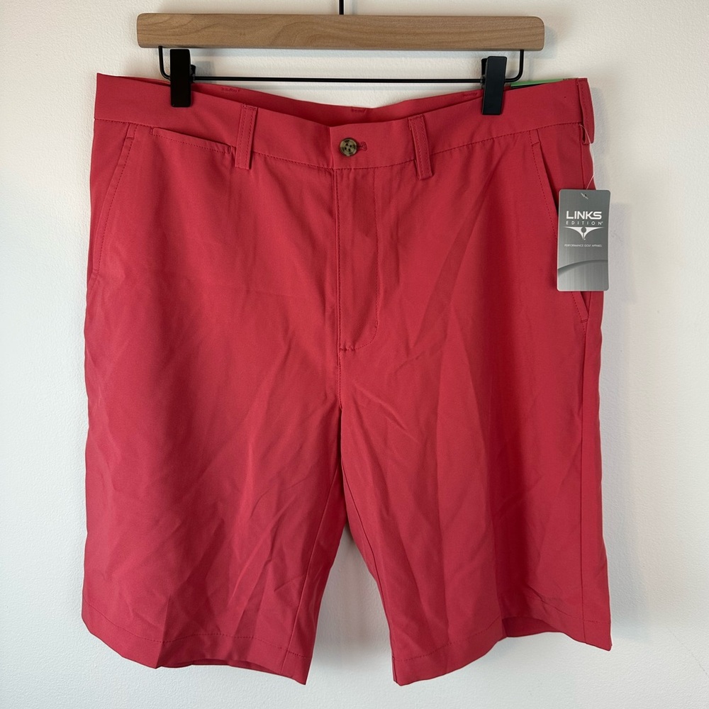 LINKS Edition Lightweight Coral Golf Shorts NWT 10” Inseam | Size 34